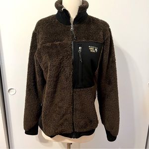Womens EUC Mountain Hardware Brown Fleece Full Zip Jacket Brown Black Medium
